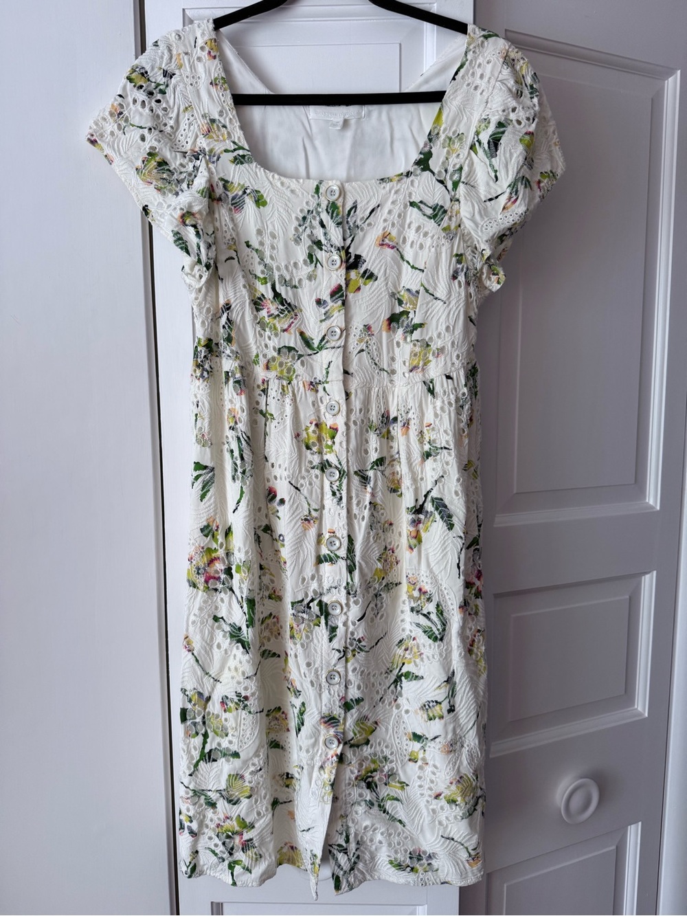 Adyson Parker Floral Eyelet Embroidered Midi Dress Medium EUC - Picture 2 of 5